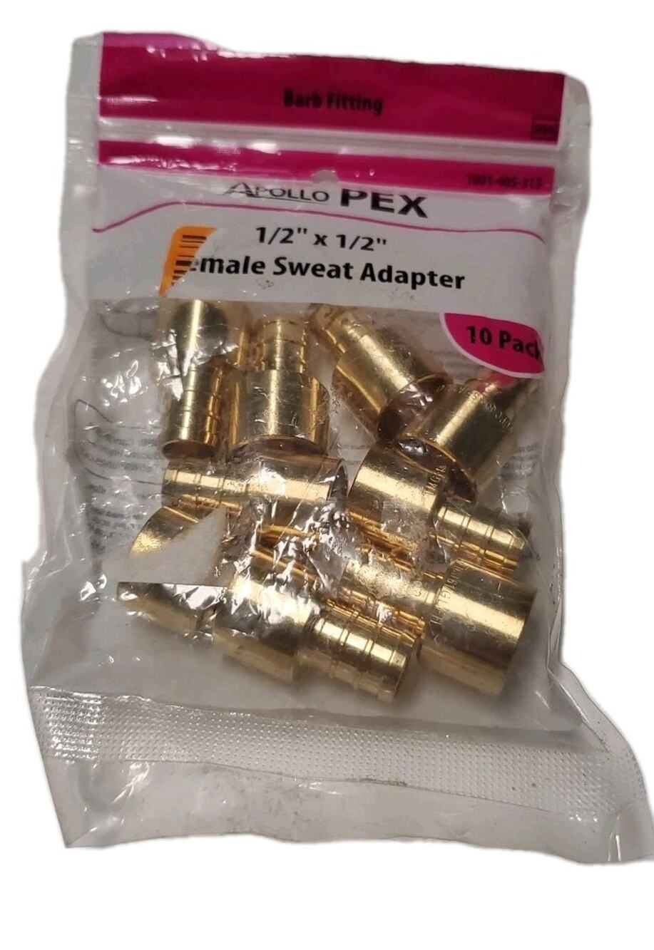 Apollo 1/2 in. Brass PEX-B Barb x 1/2 in. Female Copper Sweat Adapter (9-Pack)